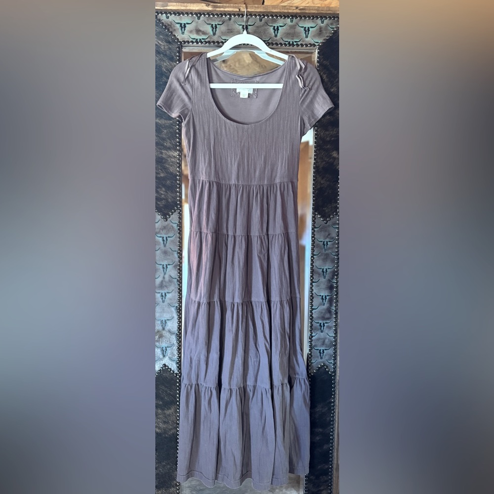 NWOT - Anthropologie MAUVE long scoop neck dress - Size X-Small